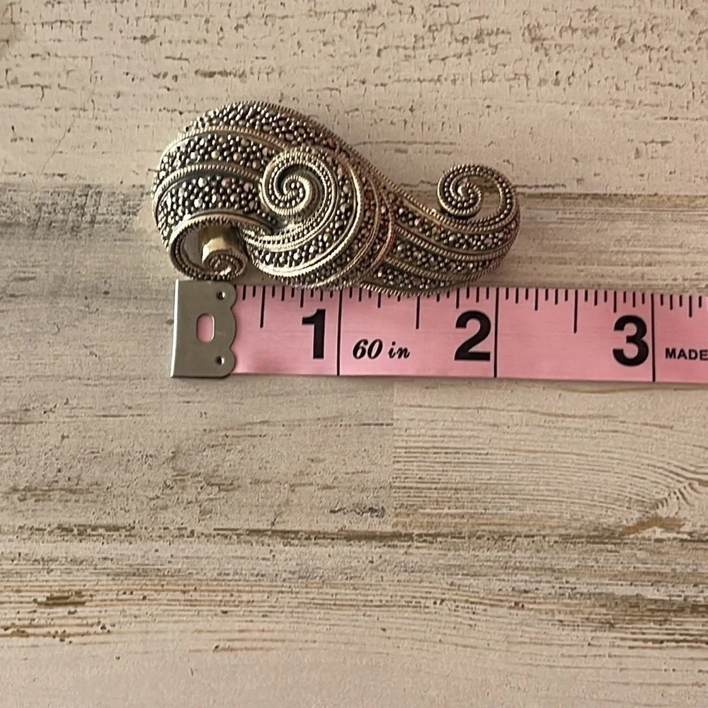 Beautiful Judith Jack Sterling Marcasite Brooch. - Picture 5 of 5